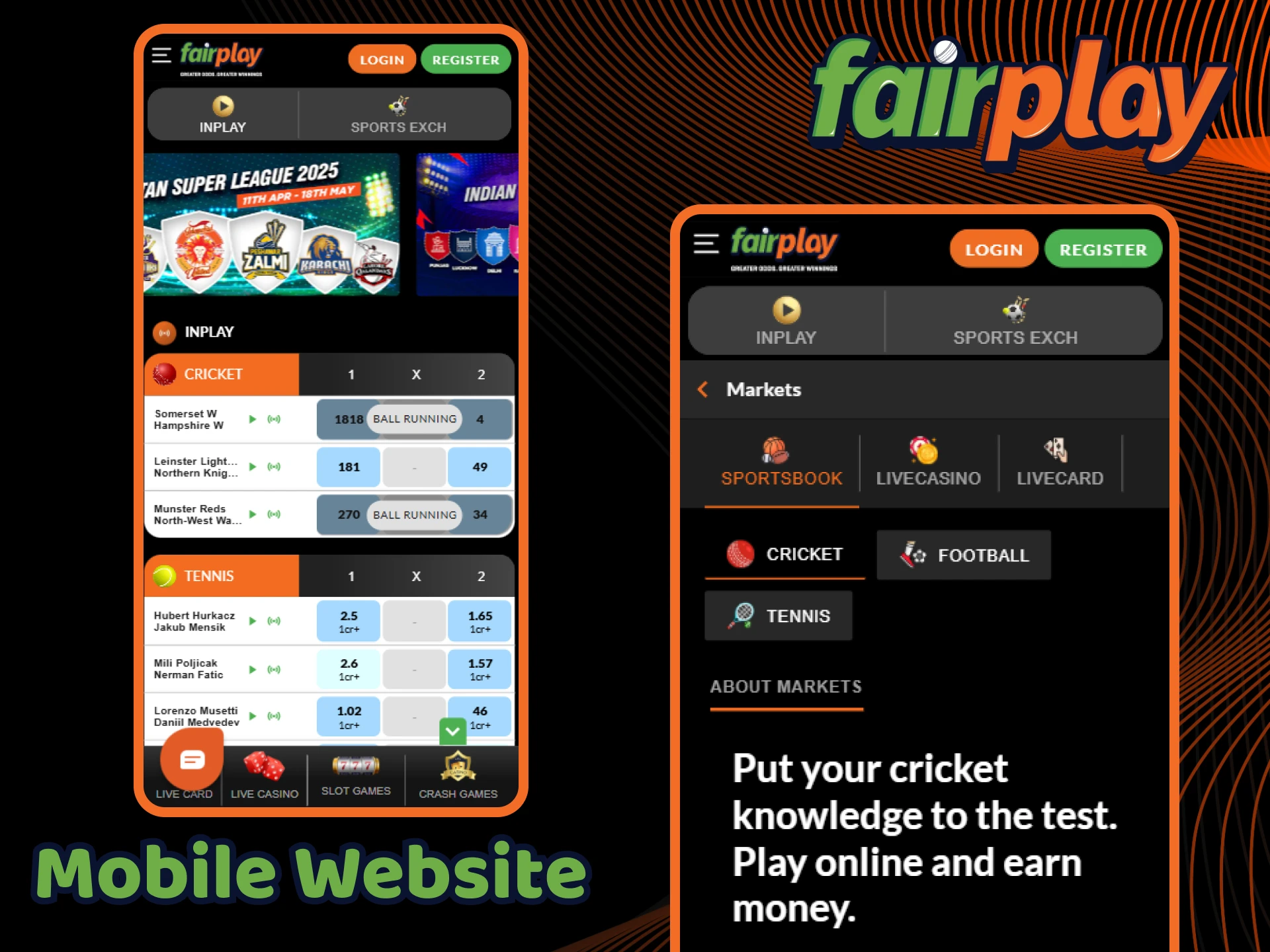 FairPlay offers a user-friendly and optimized mobile version.