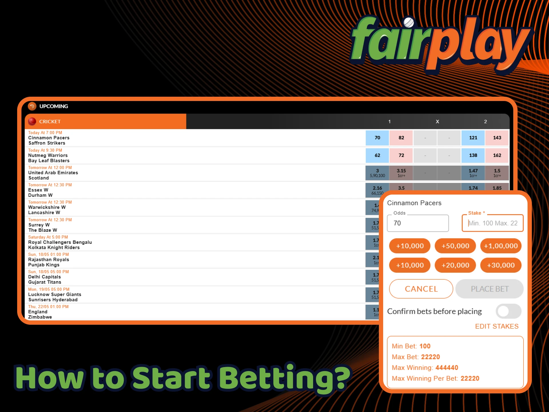 Find out how you can get started betting on sports at FairPlay.