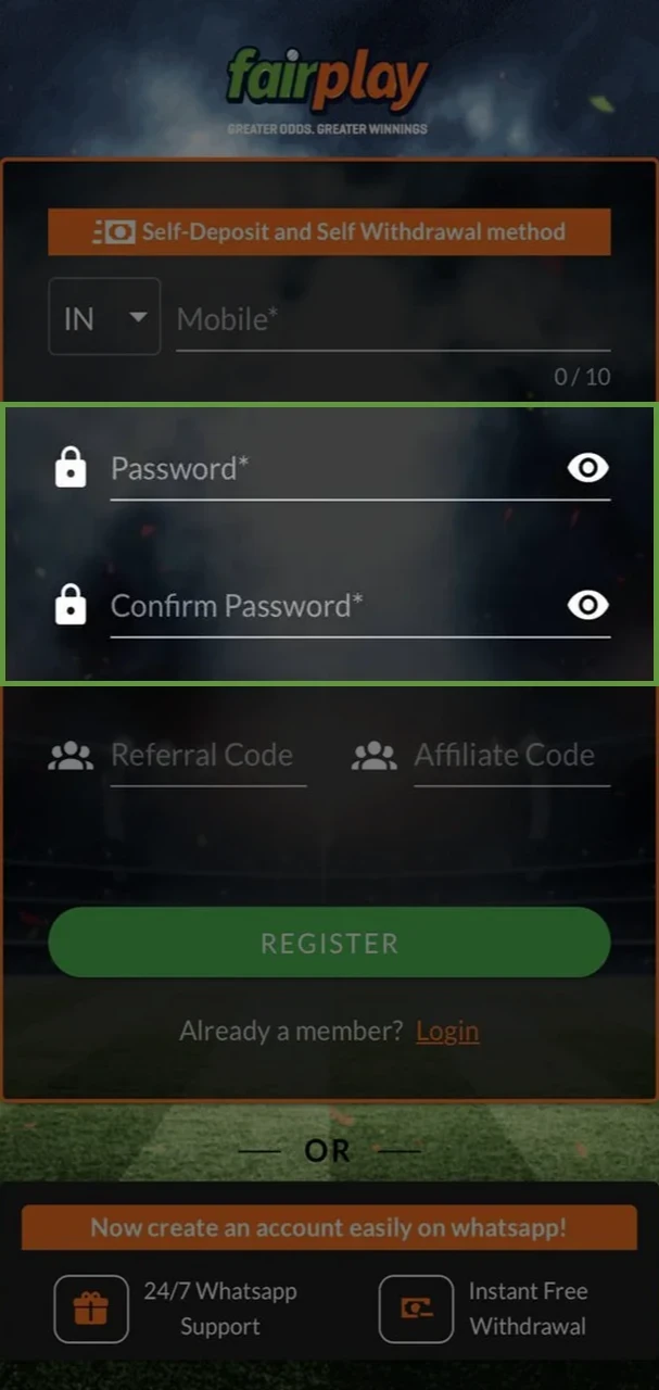 Only enter valid data when registering on the FairPlay website.