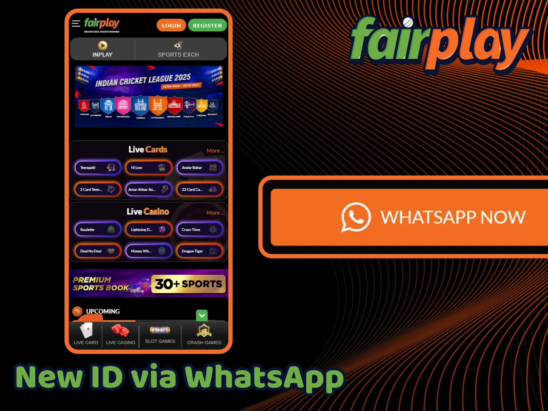 You can create a FairPlay account via WhatsApp.