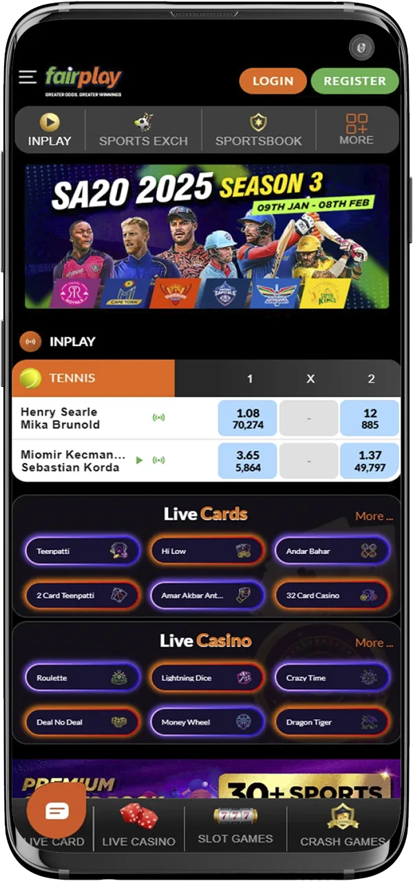 Play casino games and bet on sports at FairPlay.